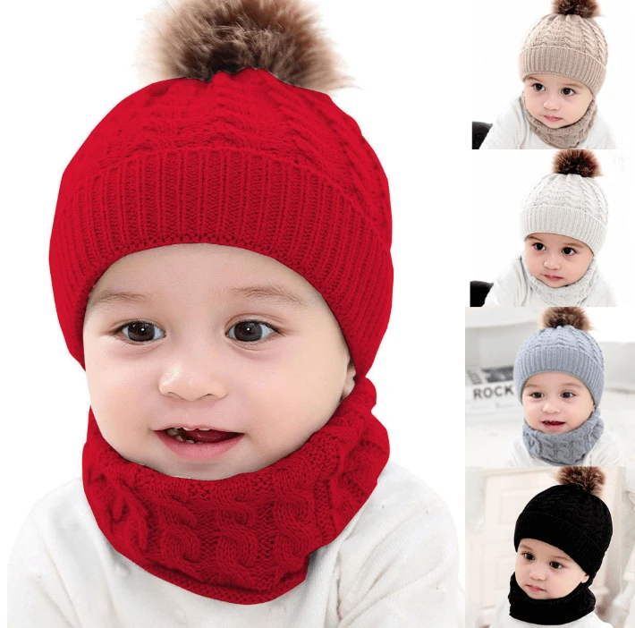 সোনামনিদের ক্যাপ ও স্কার্ফ Kids Winter Knitted Hat And Scarf For 1-12 Years Old