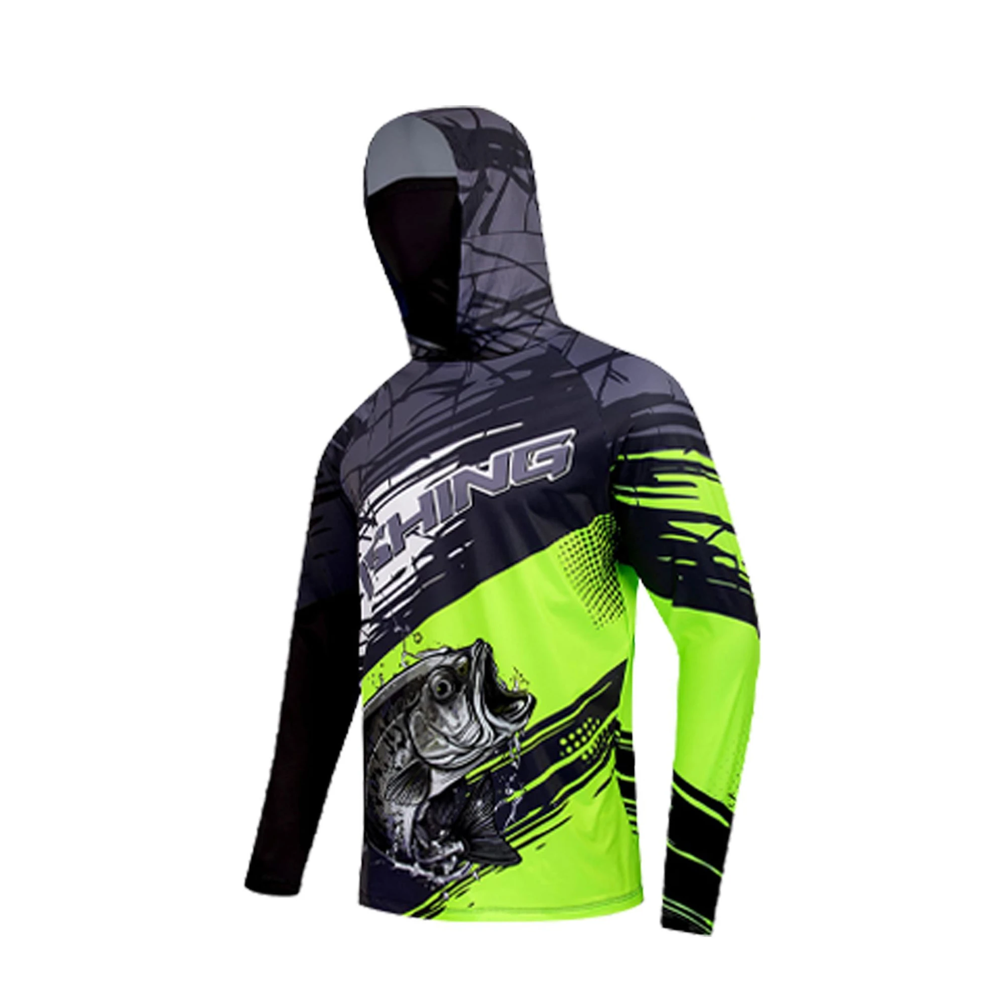 Men’s Hooded Fishing Shirt Quick Dry Breathable Face Cover (1)