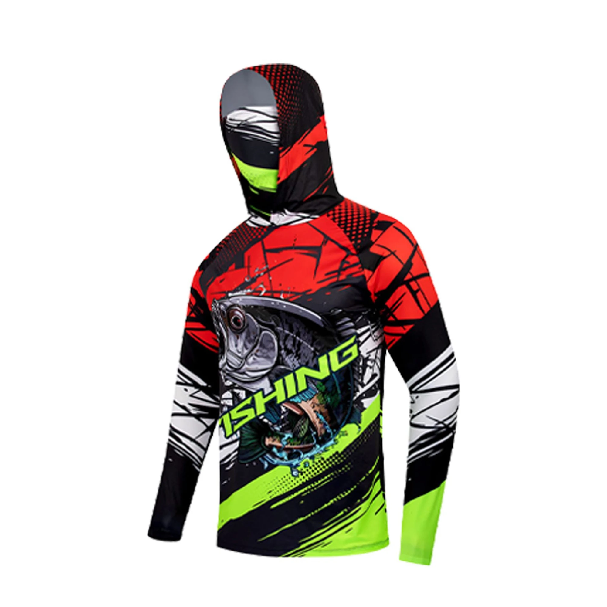 Men’s Hooded Fishing Shirt Quick Dry Breathable Face Cover (5)