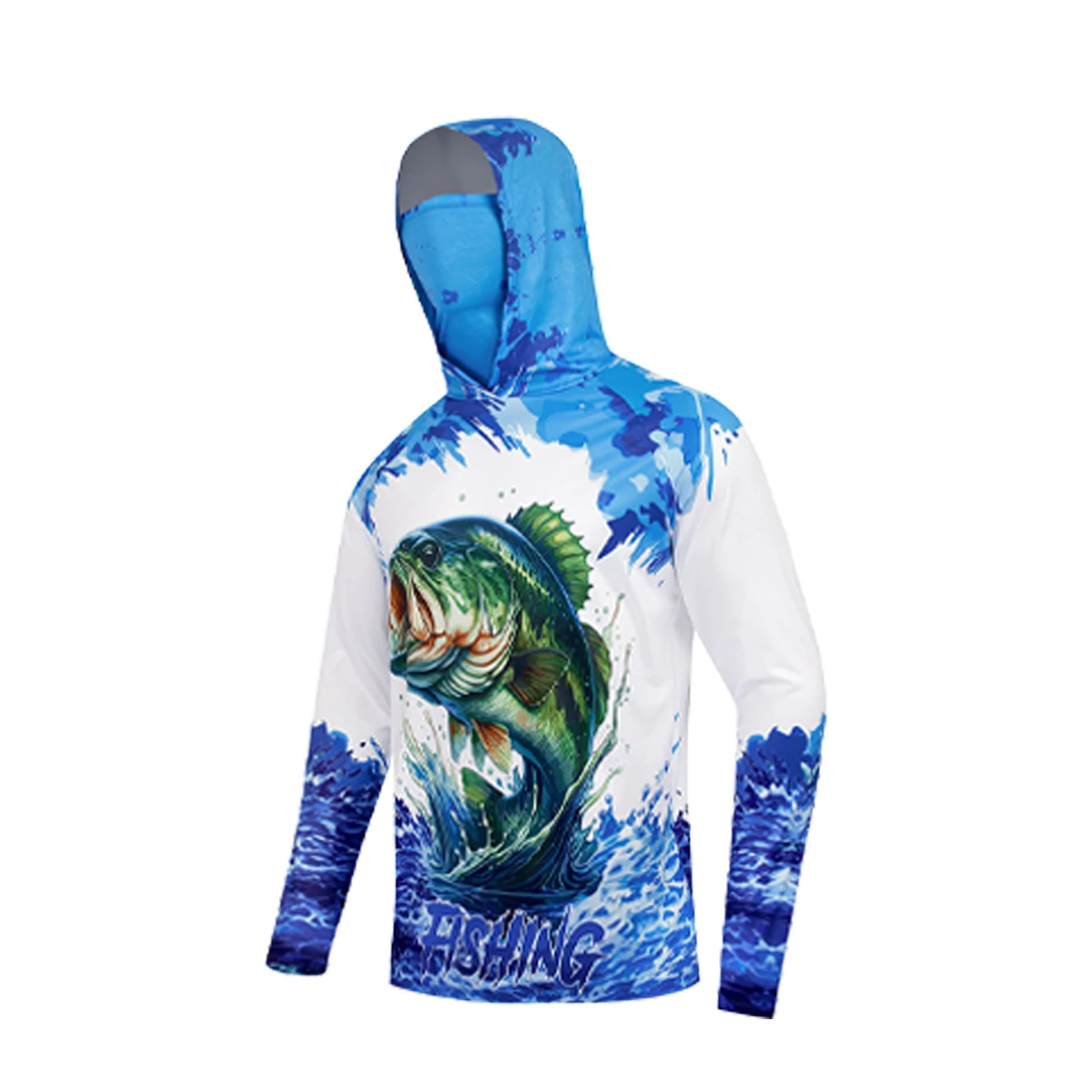 Men’s Hooded Fishing Shirt Quick Dry Breathable Face Cover (10)